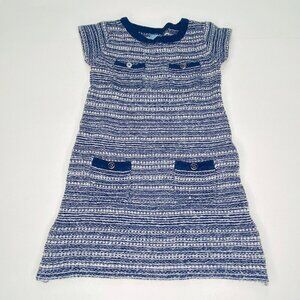 Baby Gap Girls Blue White Short Sleeve Sweater Dress 3T